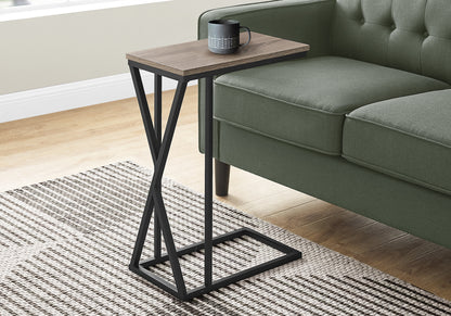 Marble Dark Taupe & Black Metal Accent Table | Ortholuxe Home