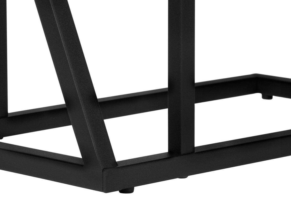Marble Dark Taupe & Black Metal Accent Table | Ortholuxe Home - Photo 9