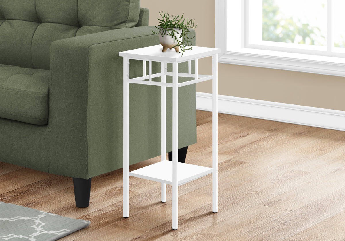 Aria White Metal Accent Table | Ortholuxe Home