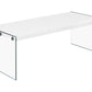 Cadence Glossy White Coffee Table with Tempered Glass | Ortholuxe Home - Photo 2