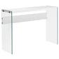 Cadence Glossy White & Tempered Glass Accent Table | Ortholuxe Home - Photo 3