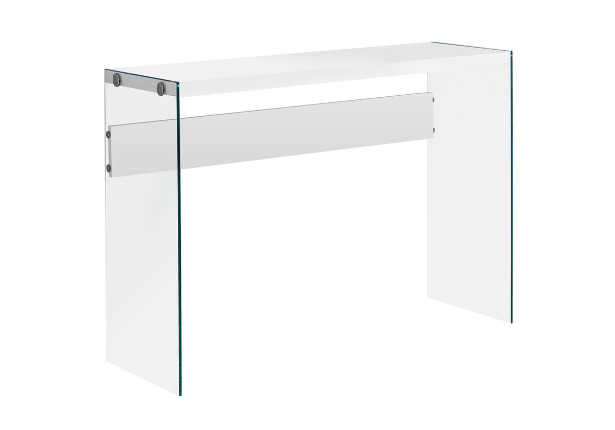 Cadence Glossy White & Tempered Glass Accent Table | Ortholuxe Home - Photo 3
