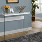 Cadence Glossy White & Tempered Glass Accent Table | Ortholuxe Home - Photo 2