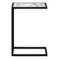 Lyric White Marble-Look & Black Metal Accent Table | Ortholuxe Home - Photo 4