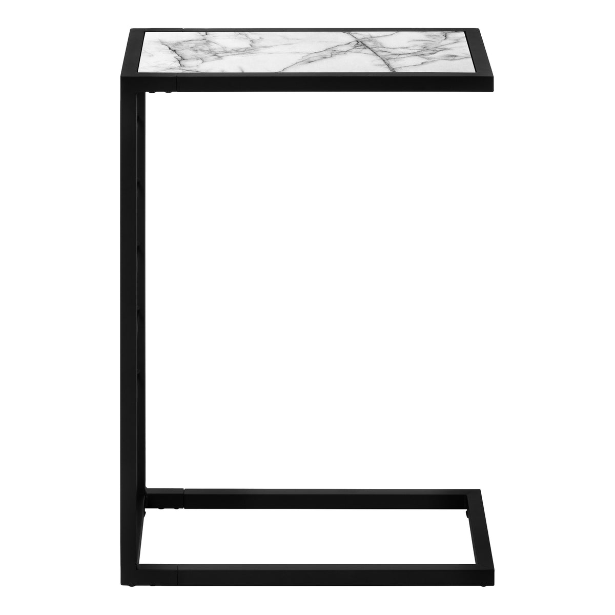 Lyric White Marble-Look & Black Metal Accent Table | Ortholuxe Home - Photo 4