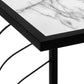 Lyric White Marble-Look & Black Metal Accent Table | Ortholuxe Home - Photo 8