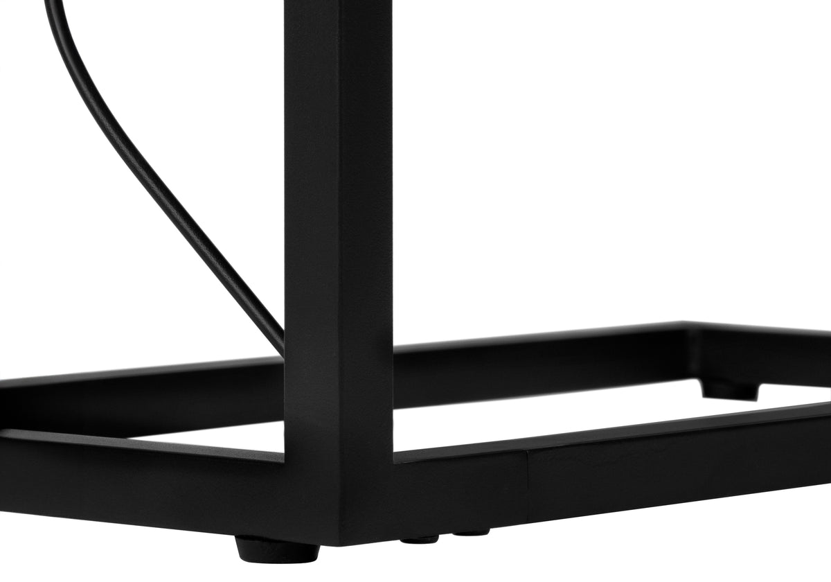 Lyric White Marble-Look & Black Metal Accent Table | Ortholuxe Home - Photo 9