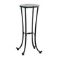 Sonnet Hammered Black Metal Accent Table with Tempered Glass | Ortholuxe Home - Photo 3