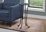 Sonnet Hammered Black Metal Accent Table with Tempered Glass | Ortholuxe Home