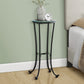 Sonnet Hammered Black Metal Accent Table with Tempered Glass | Ortholuxe Home - Photo 2