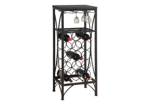 Allegro Black Metal Wine Bottle and Glass Rack Home Bar | Ortholuxe Home - Photo 2