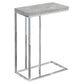 Bolero Grey Cement Accent Table with Chrome Metal | Ortholuxe Home - Photo 3