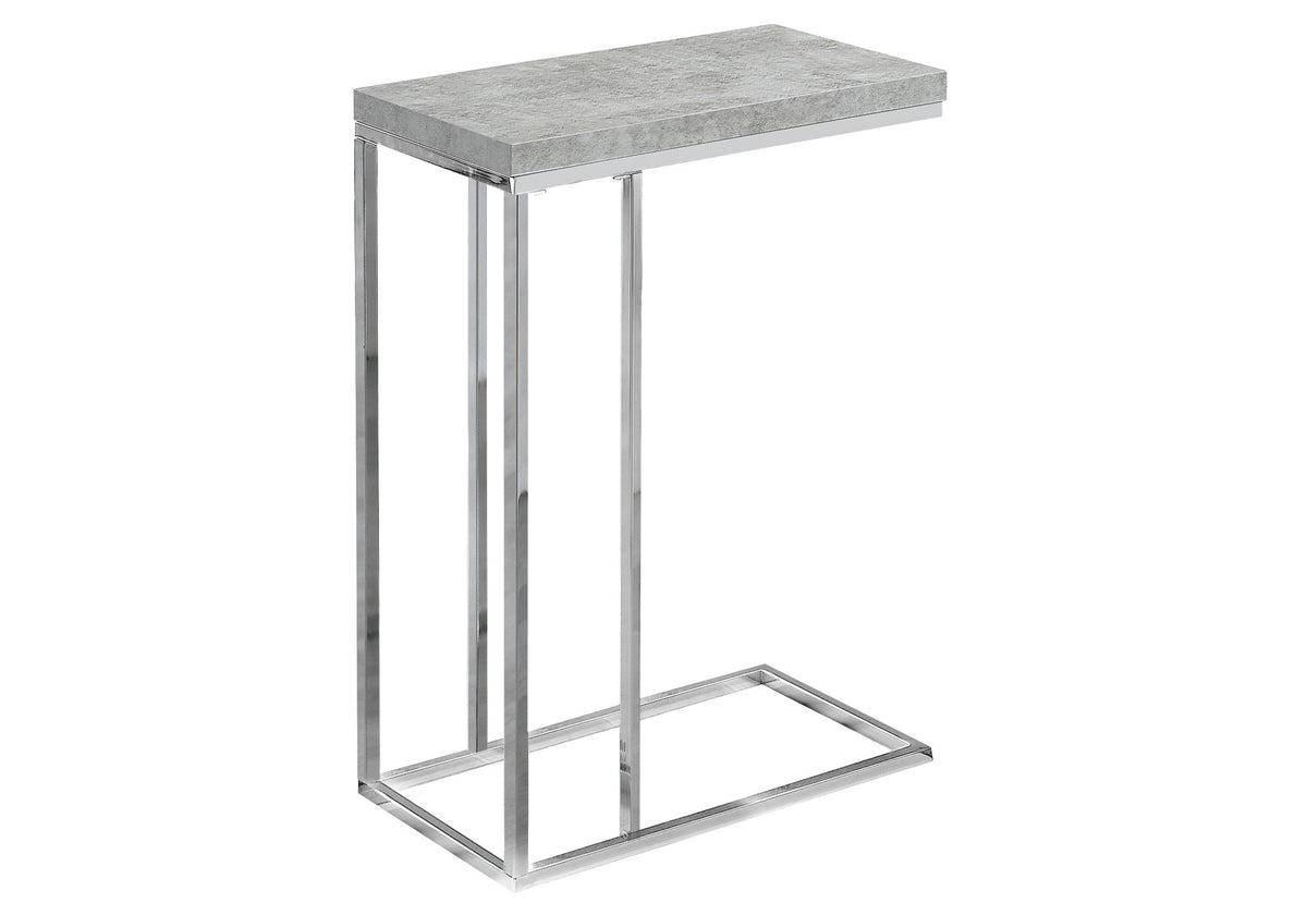 Bolero Grey Cement Accent Table with Chrome Metal | Ortholuxe Home - Photo 3