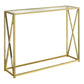 Elektra Gold Metal Accent Table with Tempered Glass | Ortholuxe Home - Photo 3