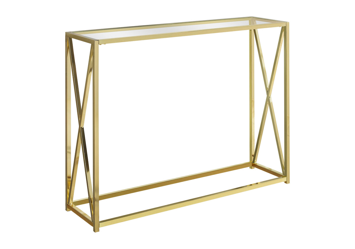Elektra Gold Metal Accent Table with Tempered Glass | Ortholuxe Home - Photo 3