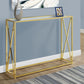 Elektra Gold Metal Accent Table with Tempered Glass | Ortholuxe Home - Photo 2