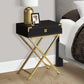 Altair Espresso & Gold Metal Accent Table | Ortholuxe Home - Photo 2