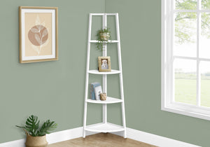 Aether White Metal Corner Etagere | Ortholuxe Home