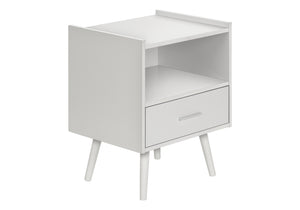 Aether White End Table with 1 Drawer | Ortholuxe Home - Photo 2