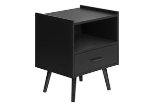 Aether Black End Table with 1 Drawer | Ortholuxe Home - Photo 2