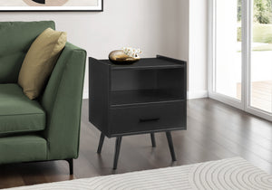 Aether Black End Table with 1 Drawer | Ortholuxe Home
