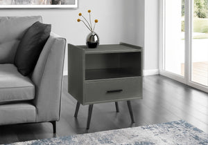 Aether Grey End Table with 1 Drawer | Ortholuxe Home
