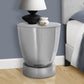 Bordeaux Chrome Iron Metal Drum End Accent Table | Ortholuxe Home - Photo 2