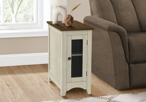 Zurich Antique White & Espresso Veneer Accent Table | Ortholuxe Home