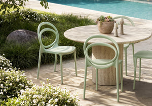 Bruges Green Stacking Dining Chair Outdoor Chair | Ortholuxe Home