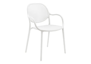 Delft White Stacking Dining Armchair Outdoor Chair | Ortholuxe Home - Photo 2