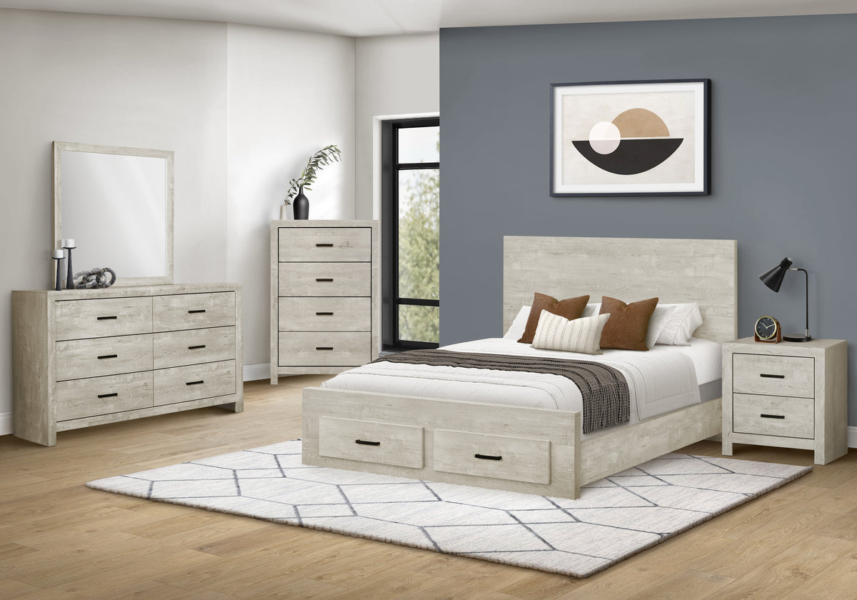 Palermo Bleached Oak 2 Drawers Bedroom Set | Ortholuxe Home