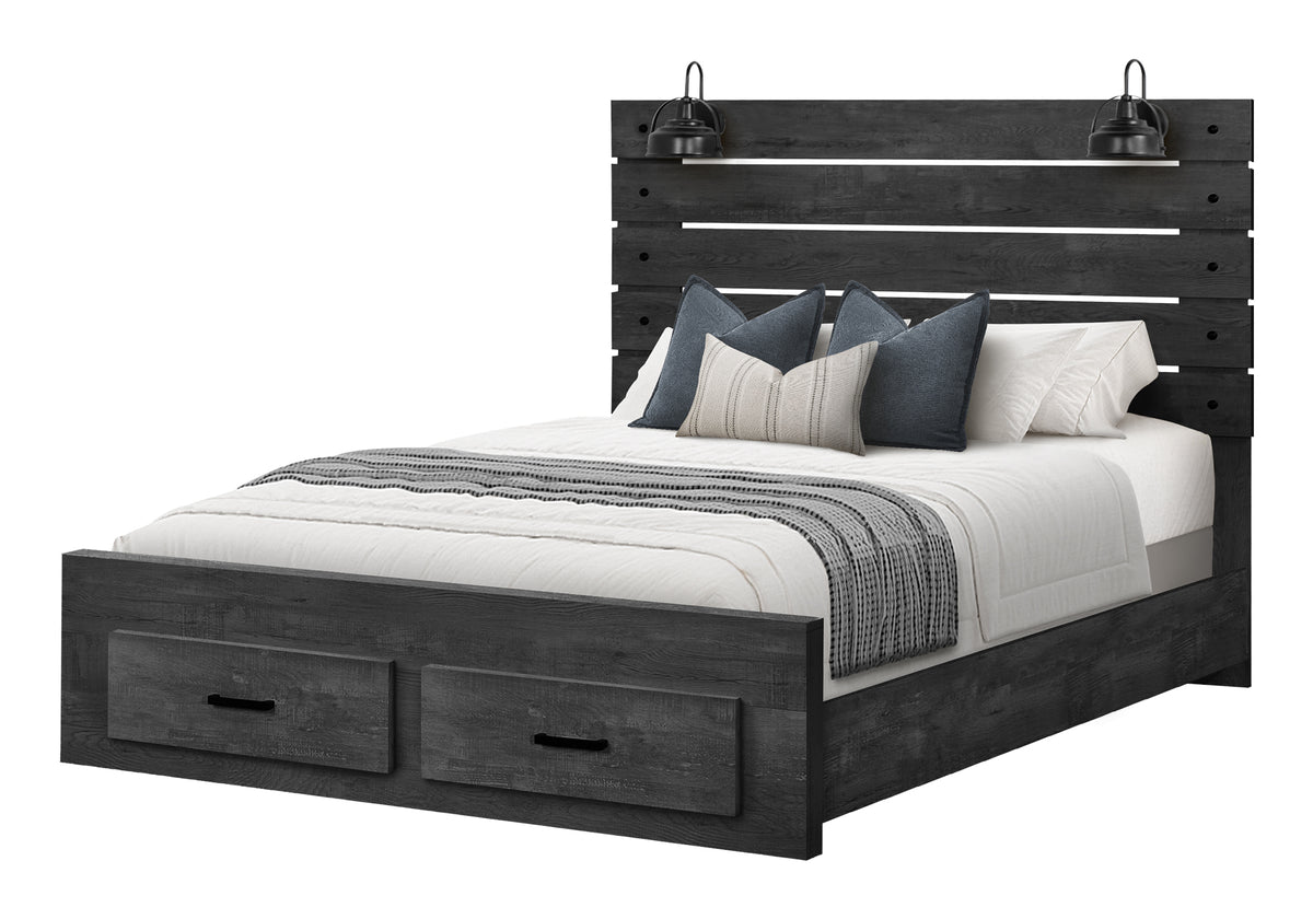 Palermo Graphite Grey Wood 2 Lights Bedroom Set | Ortholuxe Home - Photo 2