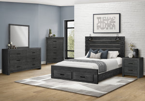 Palermo Graphite Grey Wood 2 Lights Bedroom Set | Ortholuxe Home