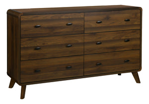 Bergamo 6 Drawer Dresser & Walnut Bedroom Set | Ortholuxe Home - Photo 2