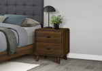 Bergamo 2 Drawer & Walnut Nightstand | Ortholuxe Home