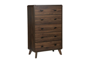 Bergamo 5 Drawer Chest & Walnut Bedroom Set | Ortholuxe Home - Photo 2