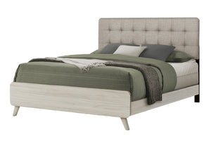 Bergamo Beige Fabric Grey Oak Bedroom Set | Ortholuxe Home - Photo 2