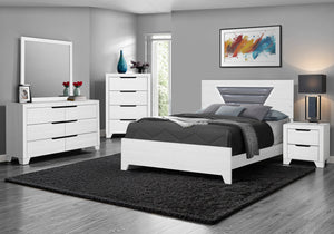 Parma LED Light Grey PU Bedroom Set | Ortholuxe Home