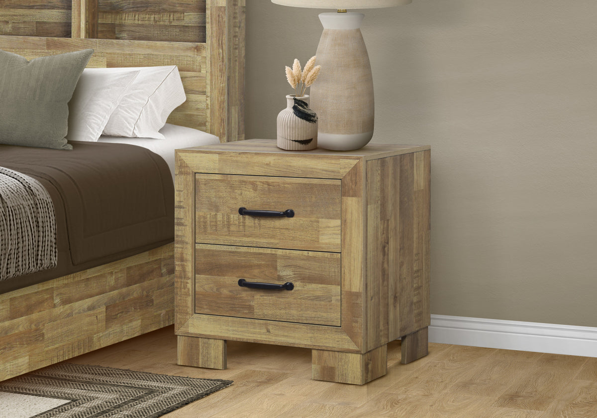 Pisa 2 Drawer & Medium Oak Nightstand | Ortholuxe Home