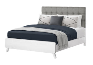Positano Grey Fabric White Oak Bedroom Set | Ortholuxe Home - Photo 2