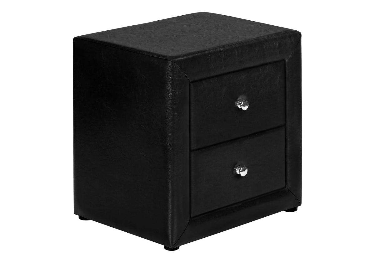 Aurora Black Leather-Look Nightstand | Ortholuxe Home - Photo 3