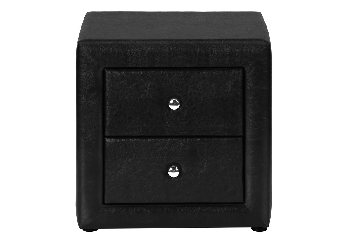 Aurora Black Leather-Look Nightstand | Ortholuxe Home - Photo 4