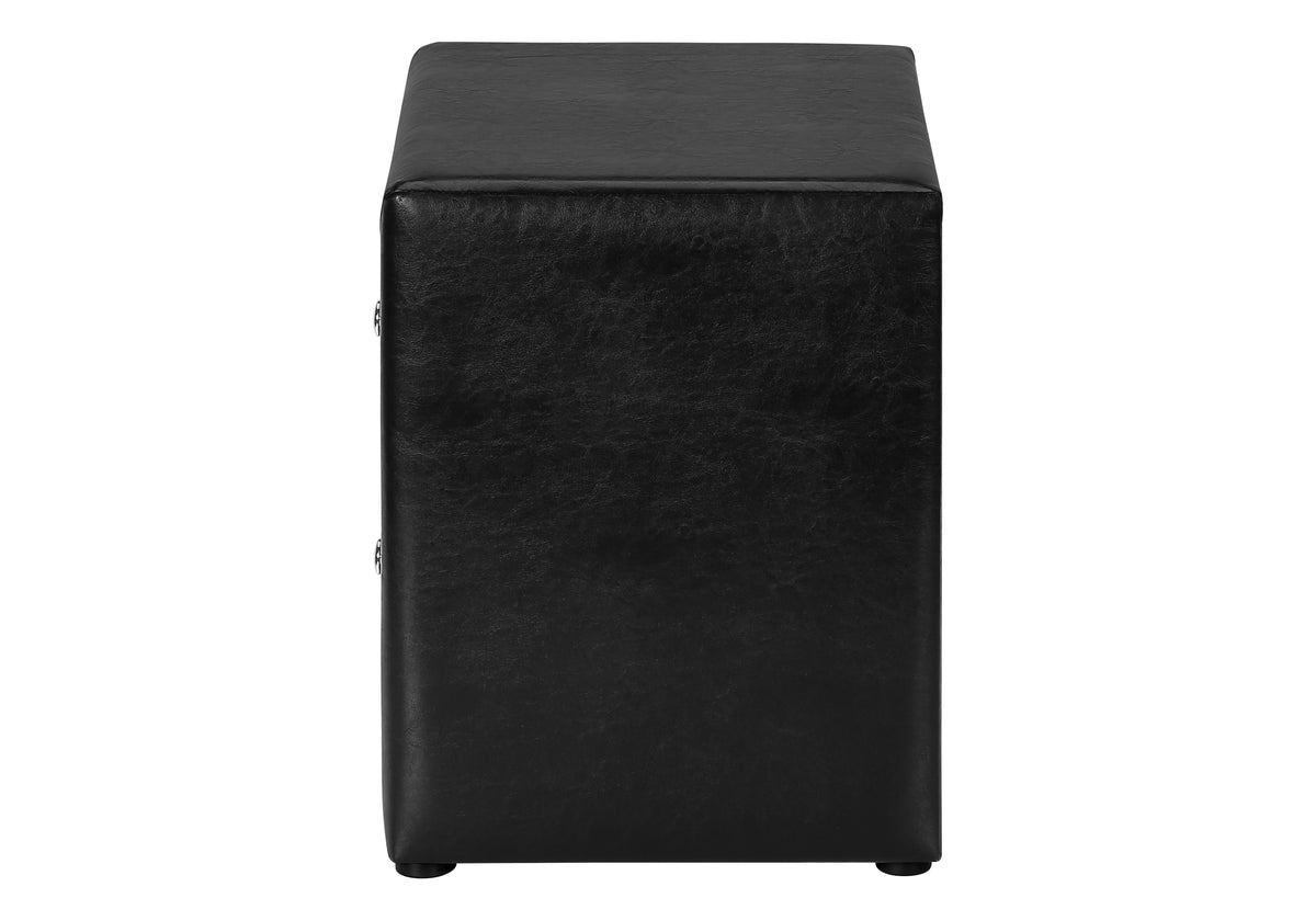 Aurora Black Leather-Look Nightstand | Ortholuxe Home - Photo 5