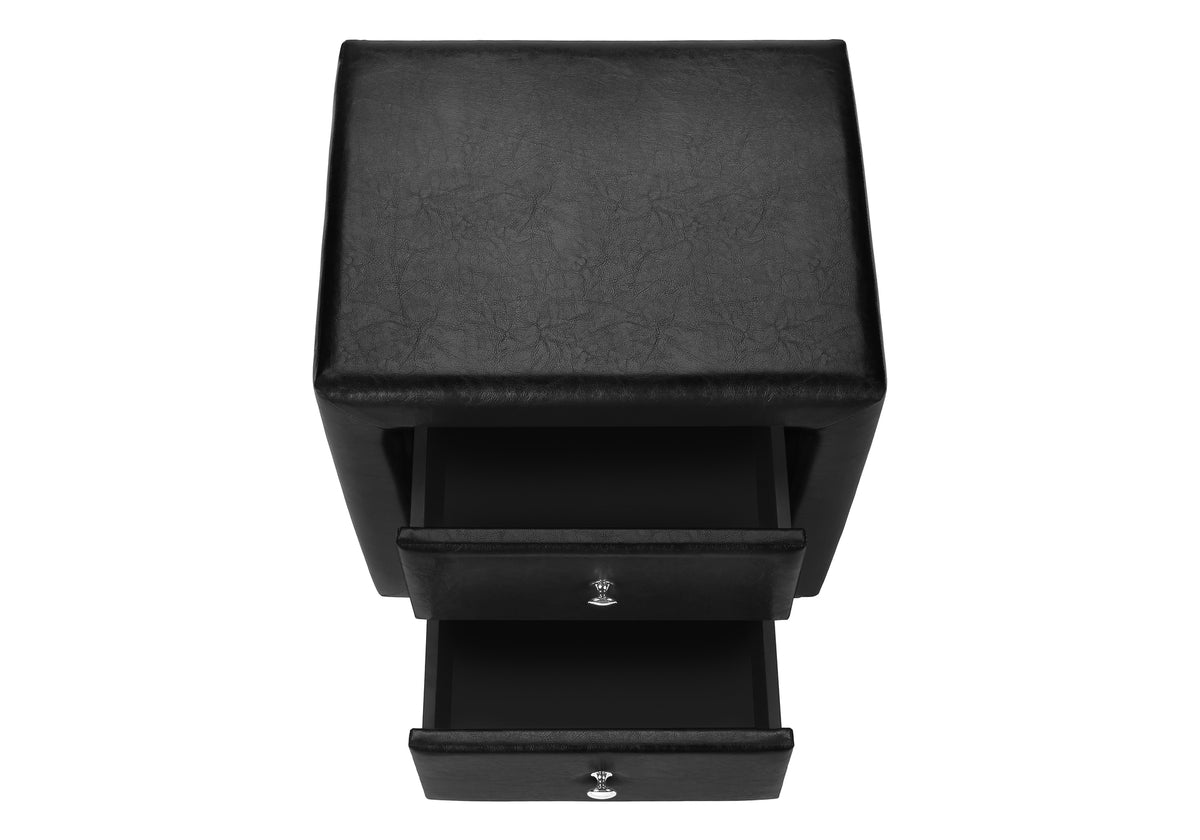 Aurora Black Leather-Look Nightstand | Ortholuxe Home - Photo 7