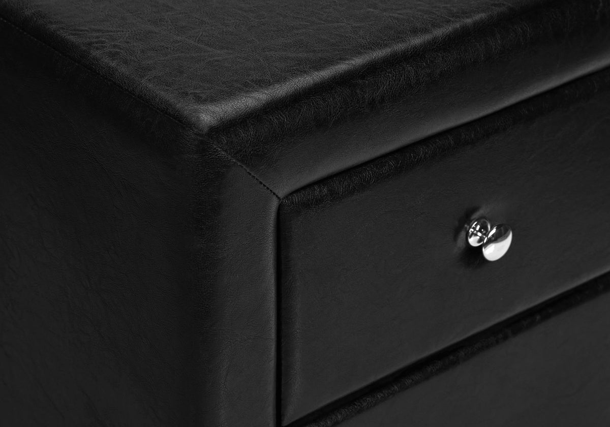 Aurora Black Leather-Look Nightstand | Ortholuxe Home - Photo 8
