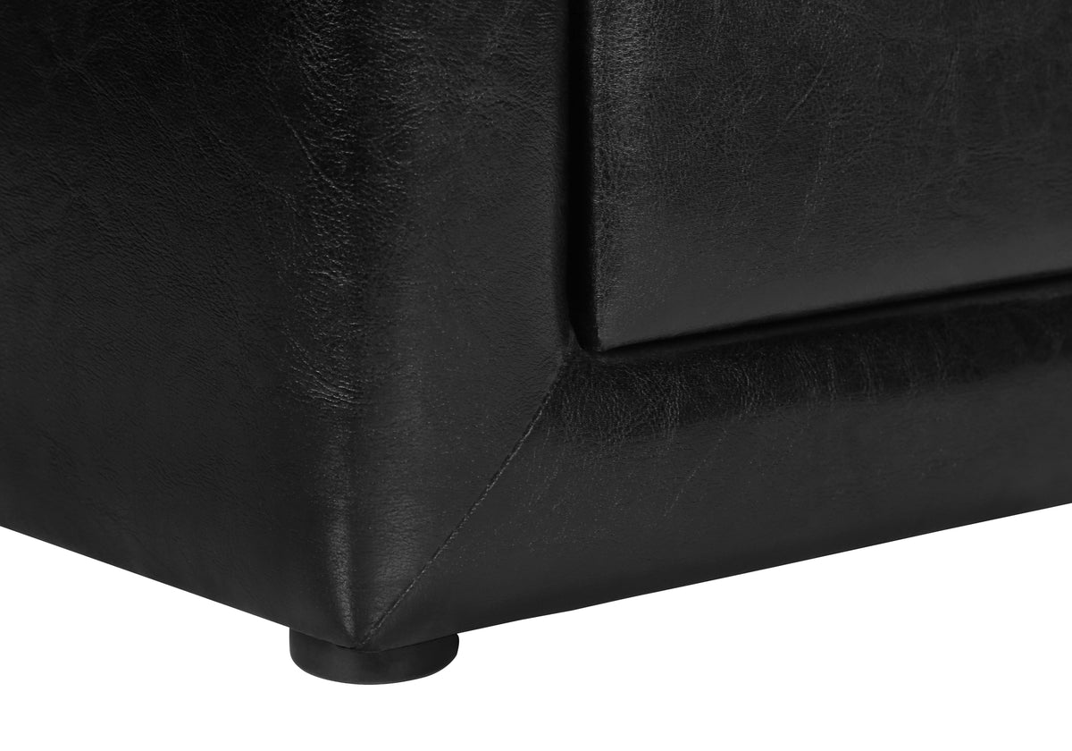 Aurora Black Leather-Look Nightstand | Ortholuxe Home - Photo 10