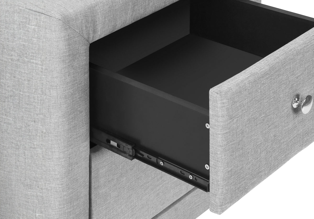 Aurora Grey Linen Nightstand | Ortholuxe Home - Photo 10