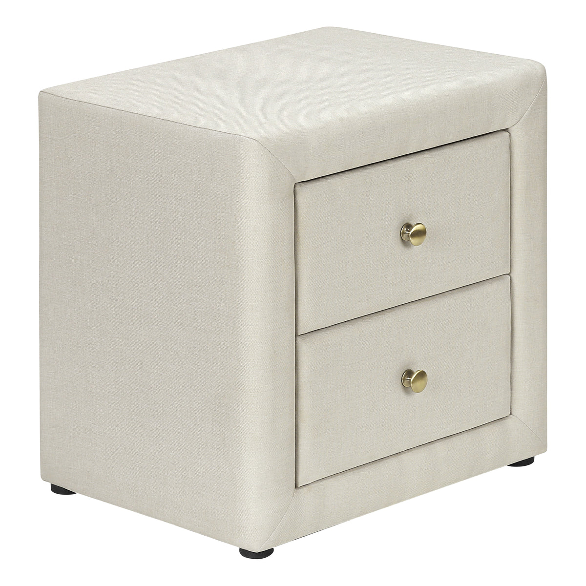 Aurora Beige Linen Nightstand | Ortholuxe Home - Photo 4