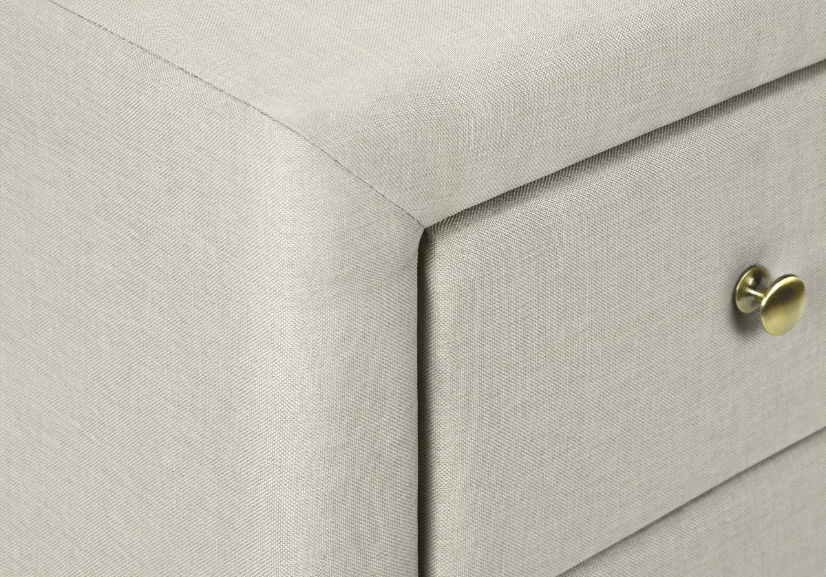 Aurora Beige Linen Nightstand | Ortholuxe Home - Photo 9