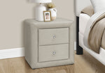 Aurora Light Grey Velvet Nightstand | Ortholuxe Home